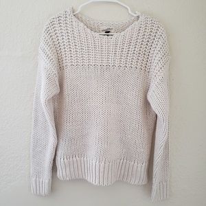Long Sleeve Chunky Knit Sweater Cream M